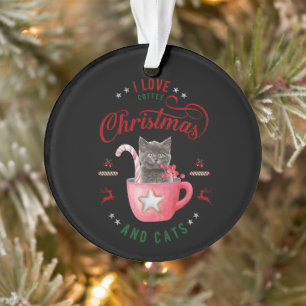 J'aime Café Noël et Chats Joyeux Salutations