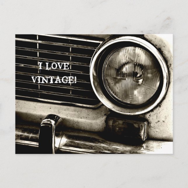J'aime carte postale Vintage (Devant)