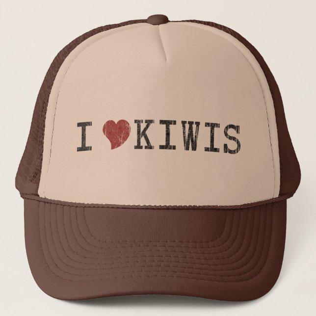 J'aime casquette vintage de kiwis le rétro (Devant)