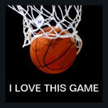 J'Aime Ce Jeu Basketball Poster<br><div class="desc">J'Aime Ce Jeu. Sports Populaires - Basketball Game Ball Image.</div>