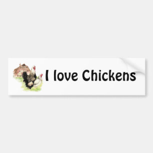J'aime Chickens, Poulets et Sticker de protection 