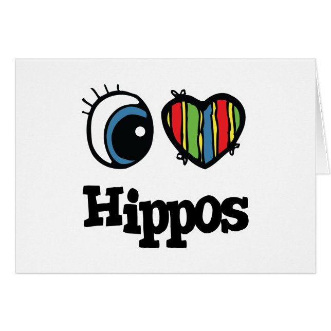 J'aime (cœur) les hippopotames (Devant horizontal)