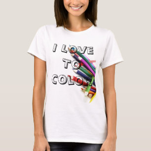 J'aime colorer le T-shirt adulte de coloration