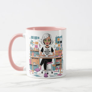 "J'AIME CRÉER UN ART NUMÉRIQUE" Café Mug