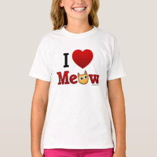 "J'aime des enfants de T-shirt de chats de coeur