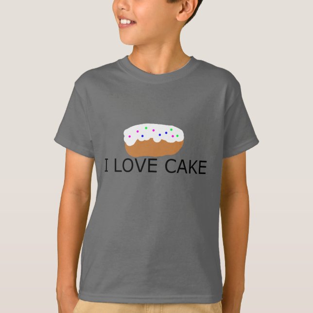J'aime des filles/garçons de T-shirt de gâteau (Devant)