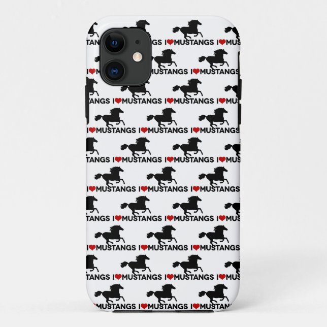 J'aime des mustangs - coque iphone (Dos)