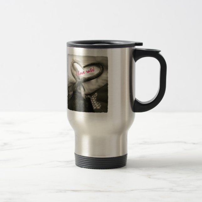 J'aime des rats ! tasse argentée (Droit)
