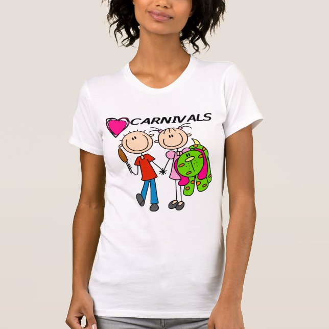 J'aime des T-shirts et des cadeaux de carnavals (Devant)