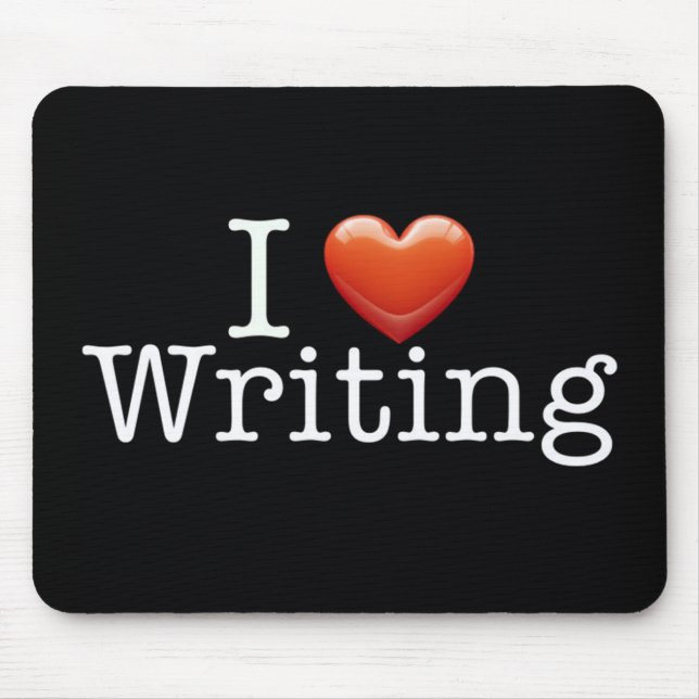 J'aime écrire le tapis de souris noir (Devant)
