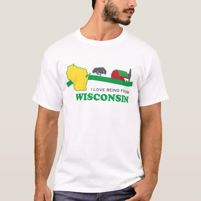 J'aime être du T-shirt du Wisconsin (Devant)