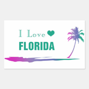 J'Aime Florida Colorful Green Sticker rectangulair