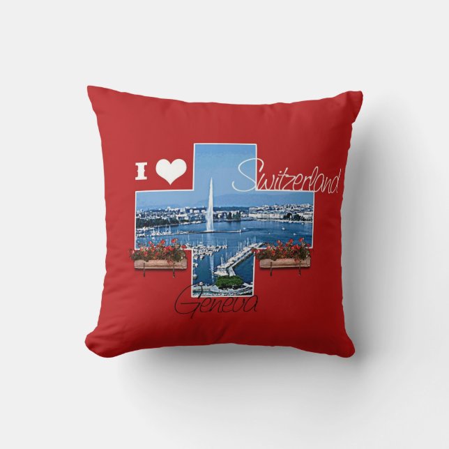 J'aime Genève, Suisse - Coussin (Recto)