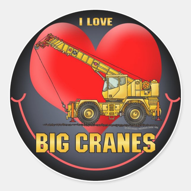 J'Aime Grosse Grue Sticker pour enfants (Devant)