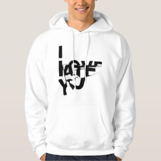 J'aime/haine vous sweat - shirt à capuche