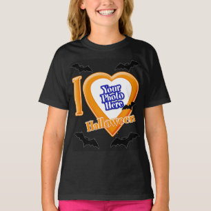 J'Aime Halloween Avec Ta Photo Avec T-Shirt Bats