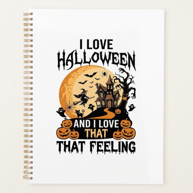 J'aime Halloween Maison Hantée Lune Sorcière Citro (Devant)