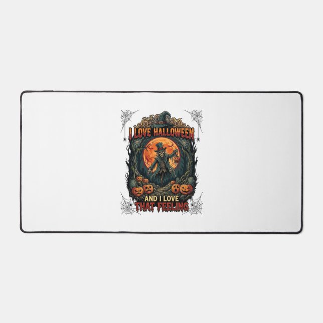 J'aime Halloween Squelette Épouvantail Pleine Lune (Recto)