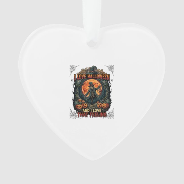 J'aime Halloween Squelette Épouvantail Pleine Lune (devant)