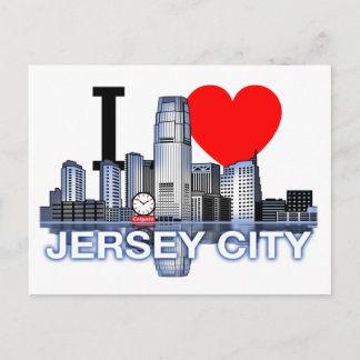 J'aime Jersey City skyline Carte postale