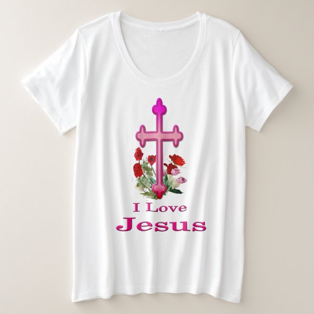 J'aime Jésus les femmes vêtements chrétiens (Design devant)