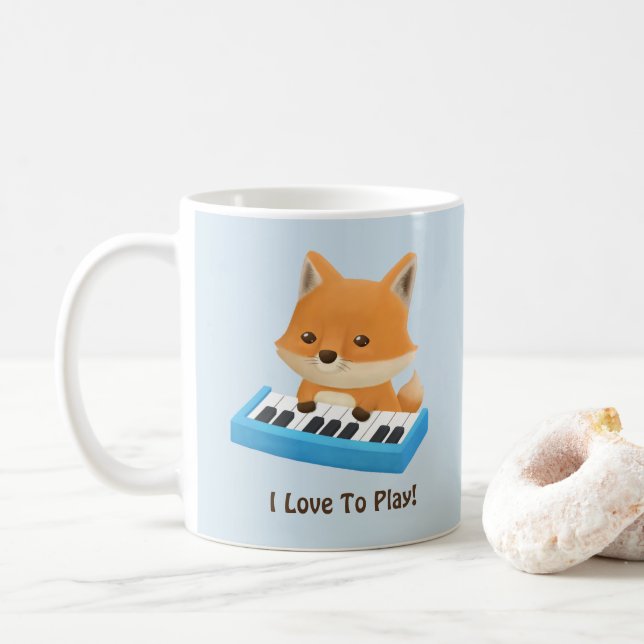 J'aime jouer le Fox mignon sur la tasse d'enfants (Avec donut)