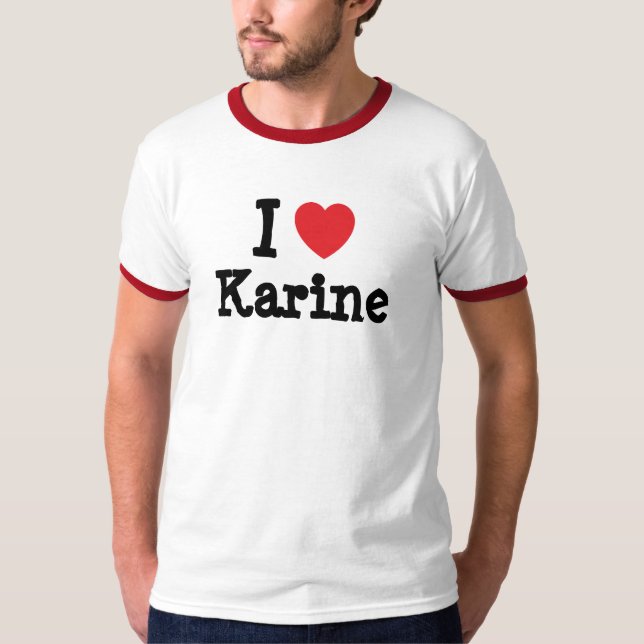 J'aime Karine heart T-Shirt (Devant)