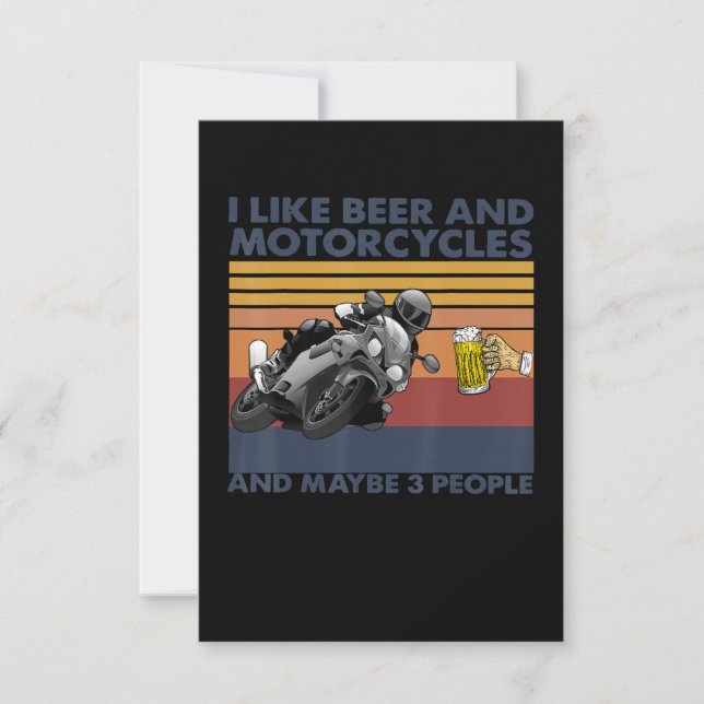 J'Aime La Bière Et Les Motos - Motos Cadeau (Devant)