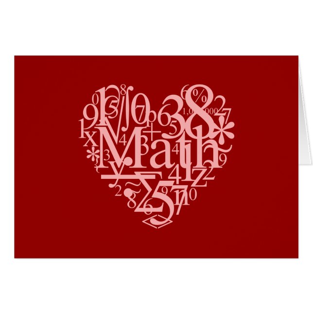 J'aime la carte de maths (Devant horizontal)