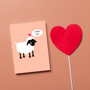 J'aime la carte de Saint-Valentin de brebis