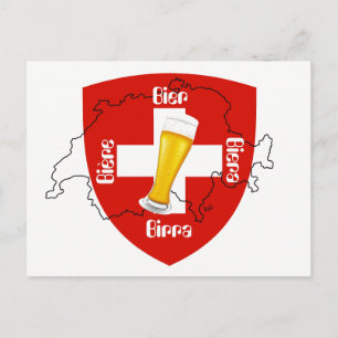 J'aime la carte postale de la bière suisse