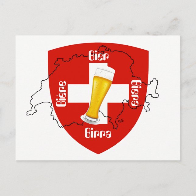 J'aime la carte postale de la bière suisse (Devant)