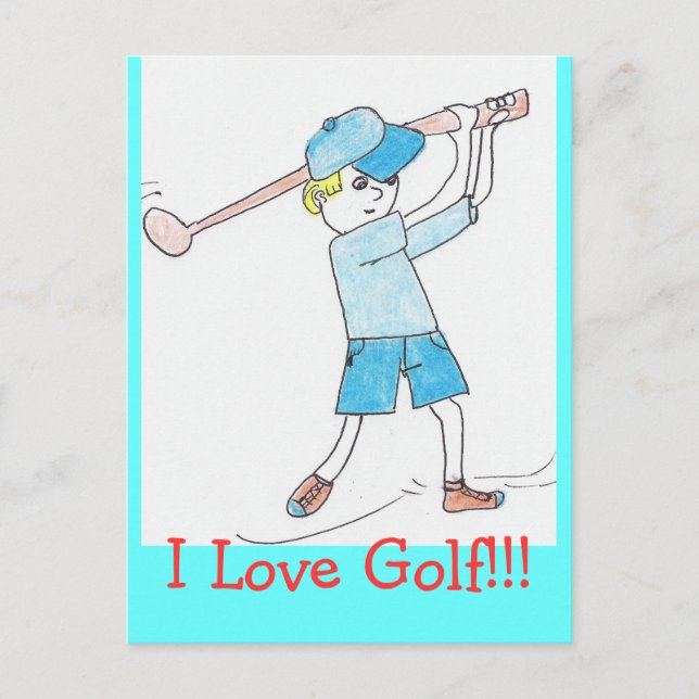 J'aime la carte postale Golf (Devant)