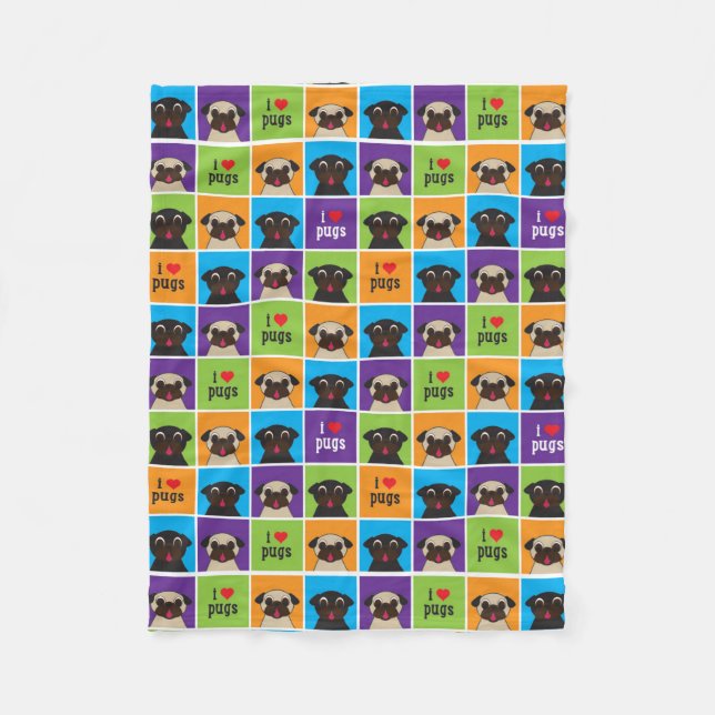 J'aime la couverture de jet d'ouatine de carlins (Devant)