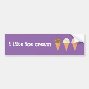 J'aime la crème glacée Bumper Sticker