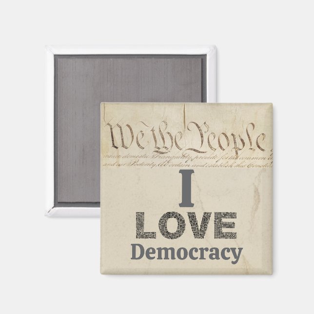 J'aime la démocratie Magnet (Recto/Verso)