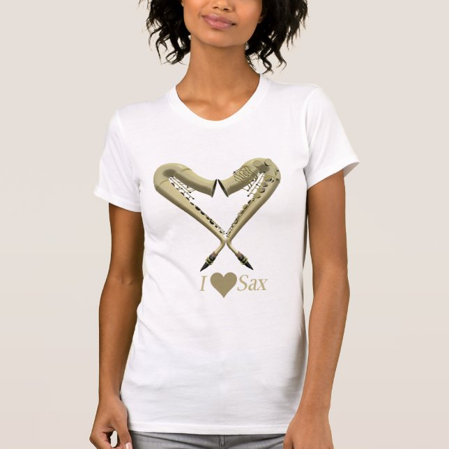 J'aime la lumière de dames de T-shirt de saxo (Devant)
