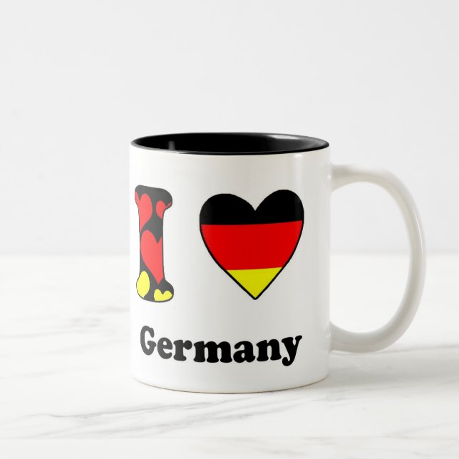 J'aime la Mug à café à deux tons en Allemagne (Droit)