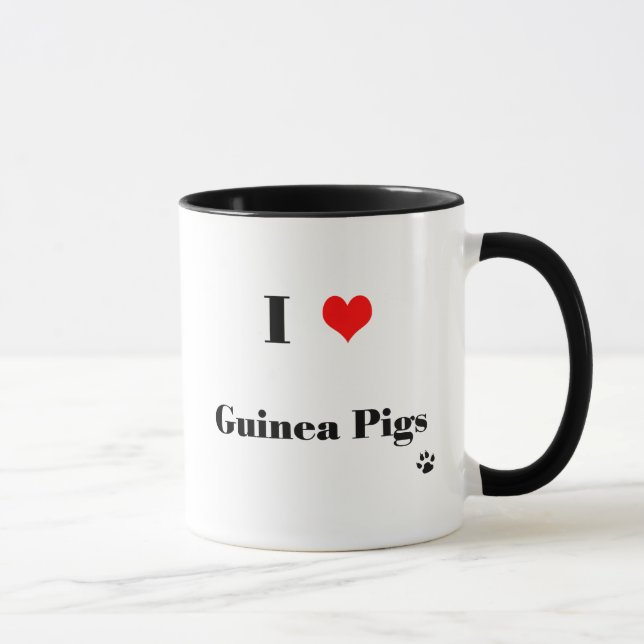 J'aime la Mug de cochons de Guinée (Droite)