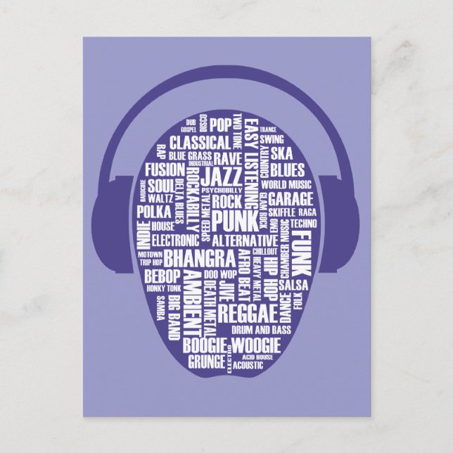 J'aime la musique Carte postale (Devant)