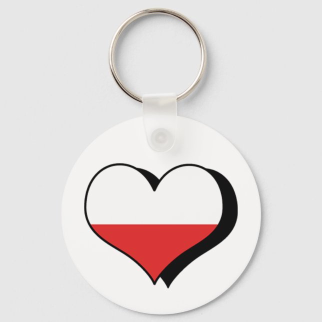 J'aime la Pologne Porte-clés (Recto)