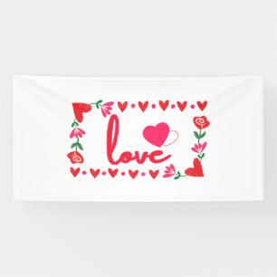 J'aime la Saint-Valentin Bannière en vinyle 4x8