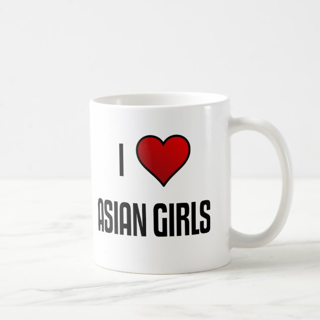 J'aime la tasse asiatique de filles (Droite)