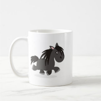 J'aime la tasse de bande dessinée de poneys de