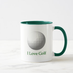 J'aime la tasse de café de conception de golf