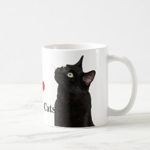 J'aime la tasse de chats noirs