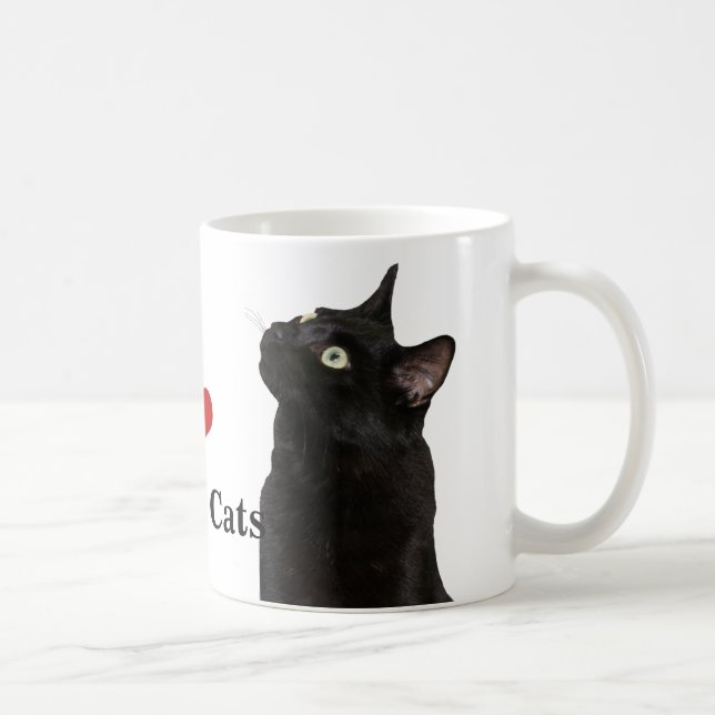 J'aime la tasse de chats noirs (Droite)