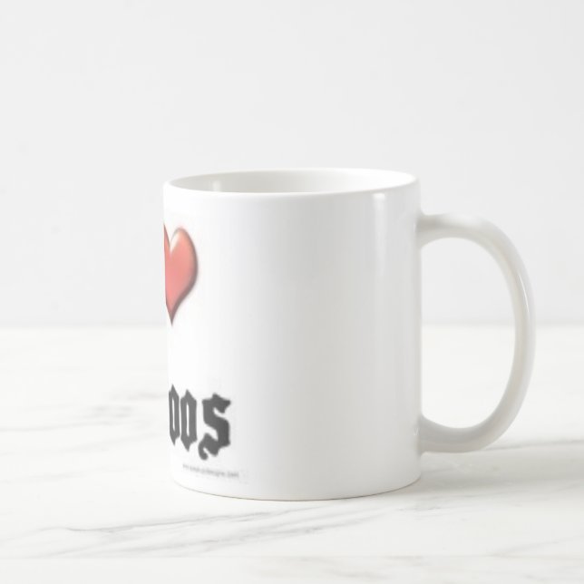 j'aime la tasse de classique de tatouages (Droite)