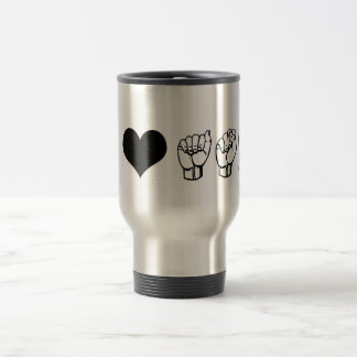 J'aime la tasse de voyage d'ASL