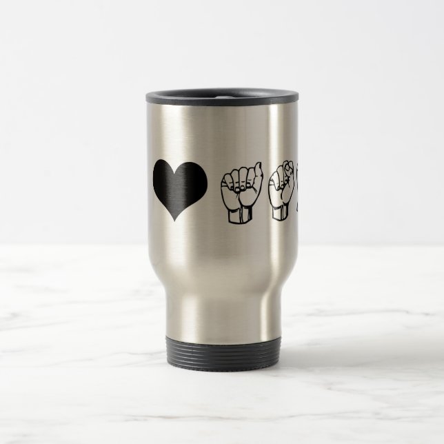 J'aime la tasse de voyage d'ASL (Centre)
